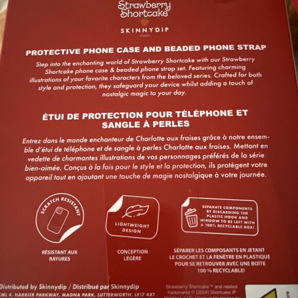 Strawberry Shortcake X Skinny Dip iPhone 13 / 14 Pro Max Case & Phone Strap NEW - Picture 6 of 6